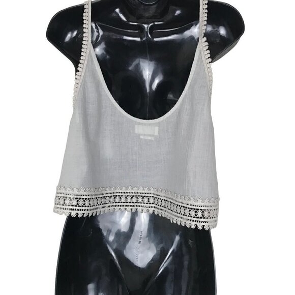Aritzia Golden By TNA Grey Cropped With Lace Low Back Size S - Picture 4 of 6